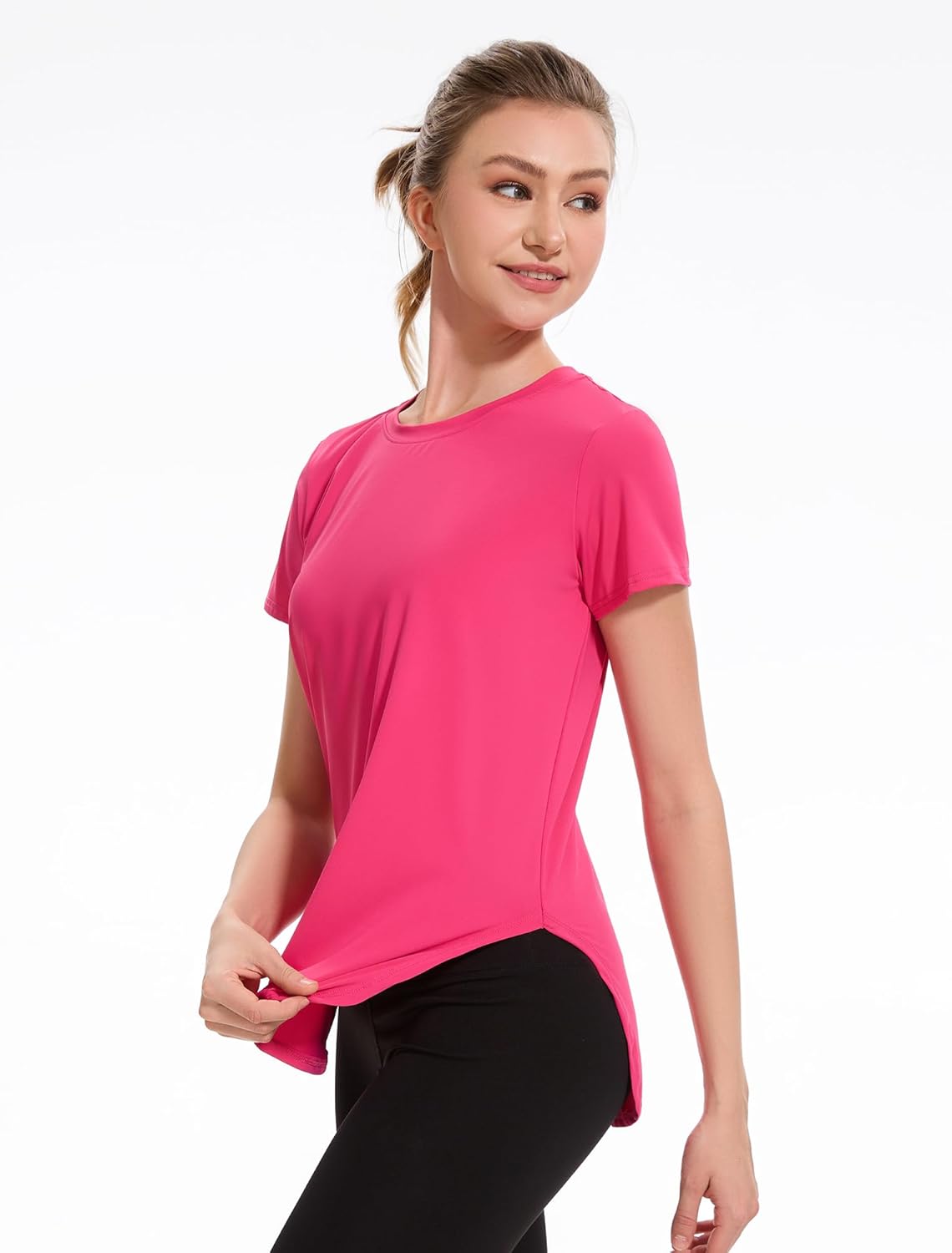 Star Vibe Women's Quick-Dry Short Sleeve Workout T-Shirt UPF 50+ Sun Protection Athletic Top for Yoga Gym Running 4 Pack - Image 5