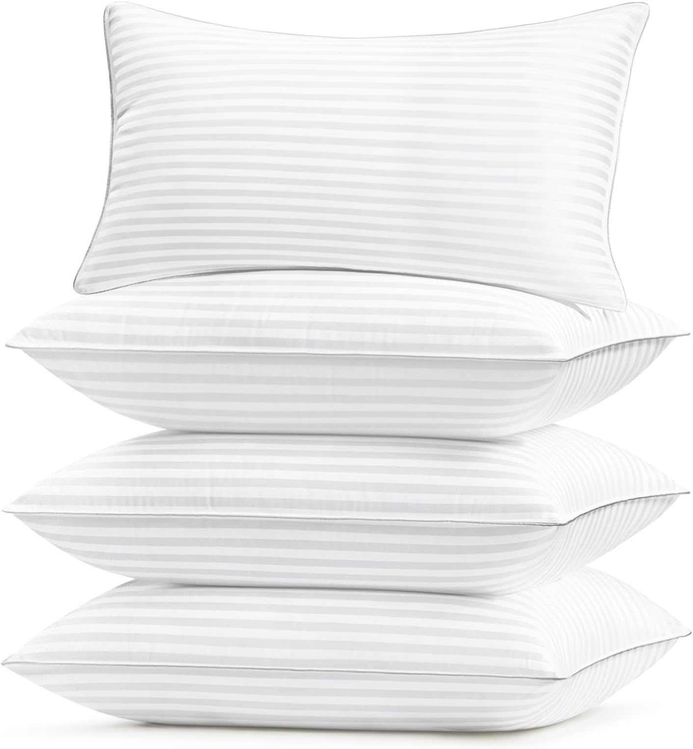 Basic Beyond Bed Pillows Standard Size Set of 4 - Down Alternative Pillows for Sleeping, Soft 20 x 26 Inches 4 Pack Standard Pillows for Back, Stomach or Side Sleepers, White