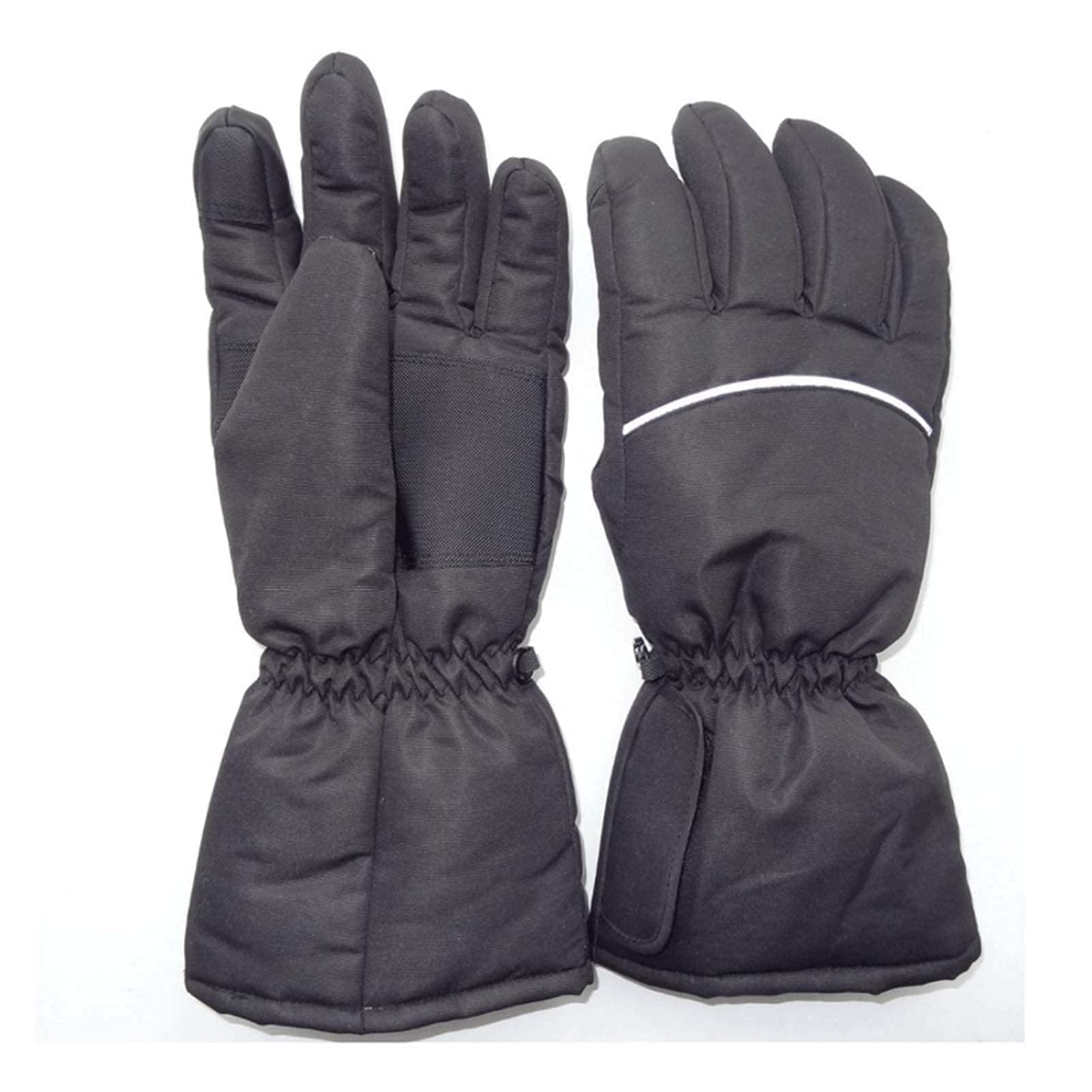 Gants chauffants moto d'hiver noirs avec batterie électrique rechargeable