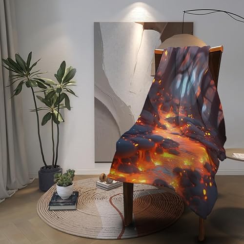 Miniatura 3 de Manta de franela con patrón de arroyo de llamas, manta de lujo de felpa suave y acogedora colcha para cuarto de bebé, decoración de dormitorio