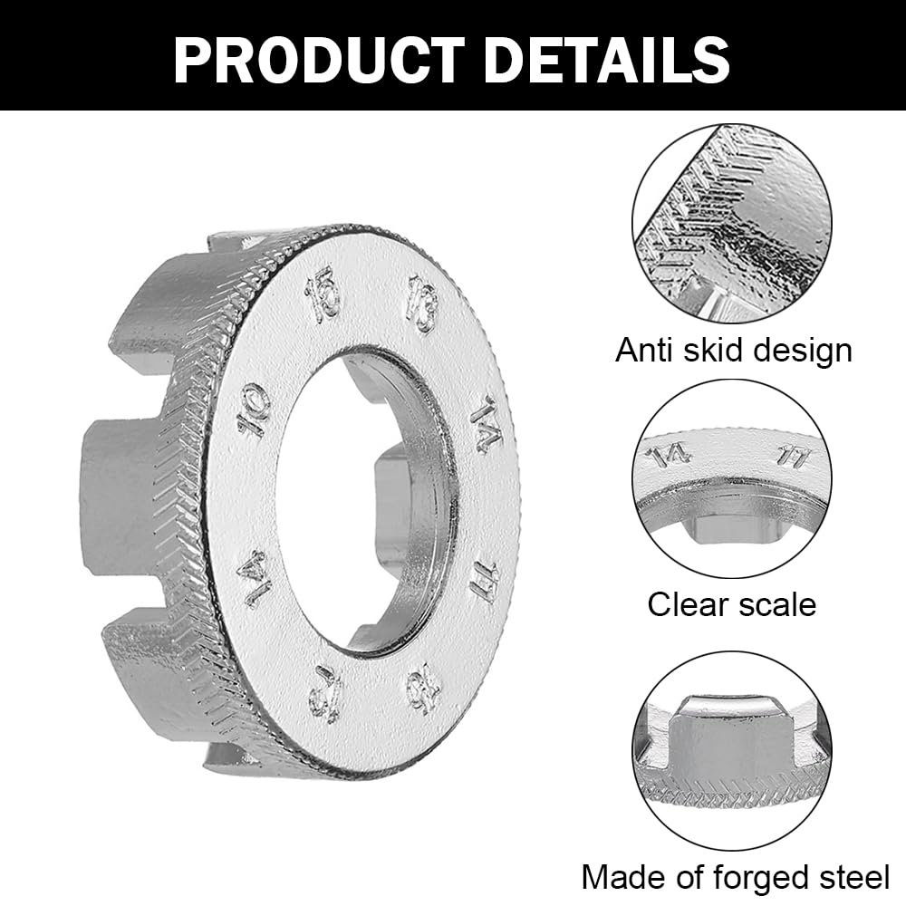 YilKUliHio 4 PCS Bicycle Spoke Wrench 6 in 1 Bike Spoke Key Steel Spoke Spanner Spoke Tool for Repairing 10-15 Gauge Bicycle Electric Vehicle Spokes - Image 3