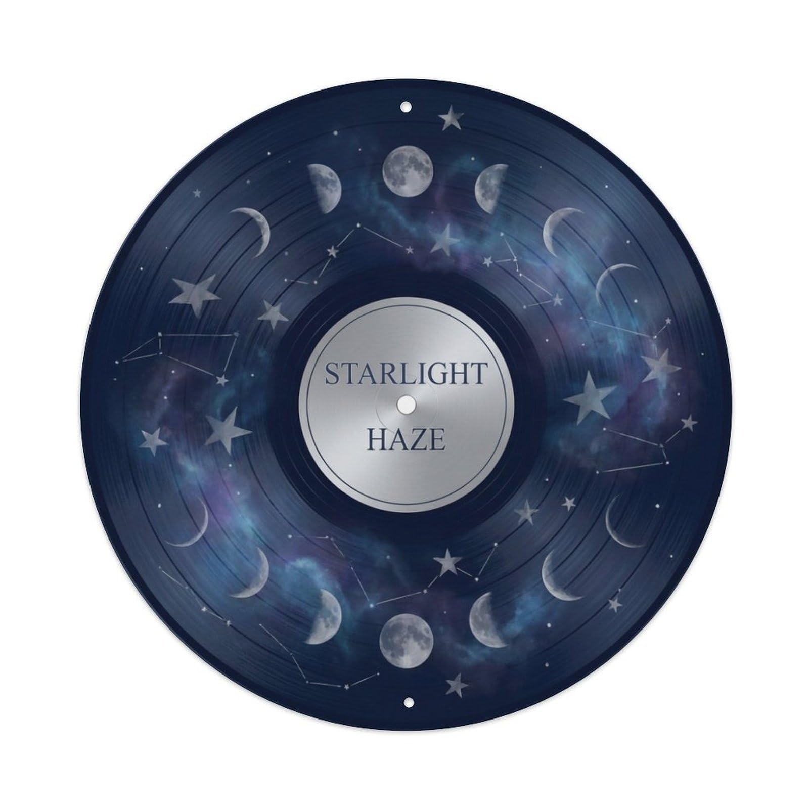 Dream Pop Turntable Groove Starlight Haze Record Cover Metal Tin Sign