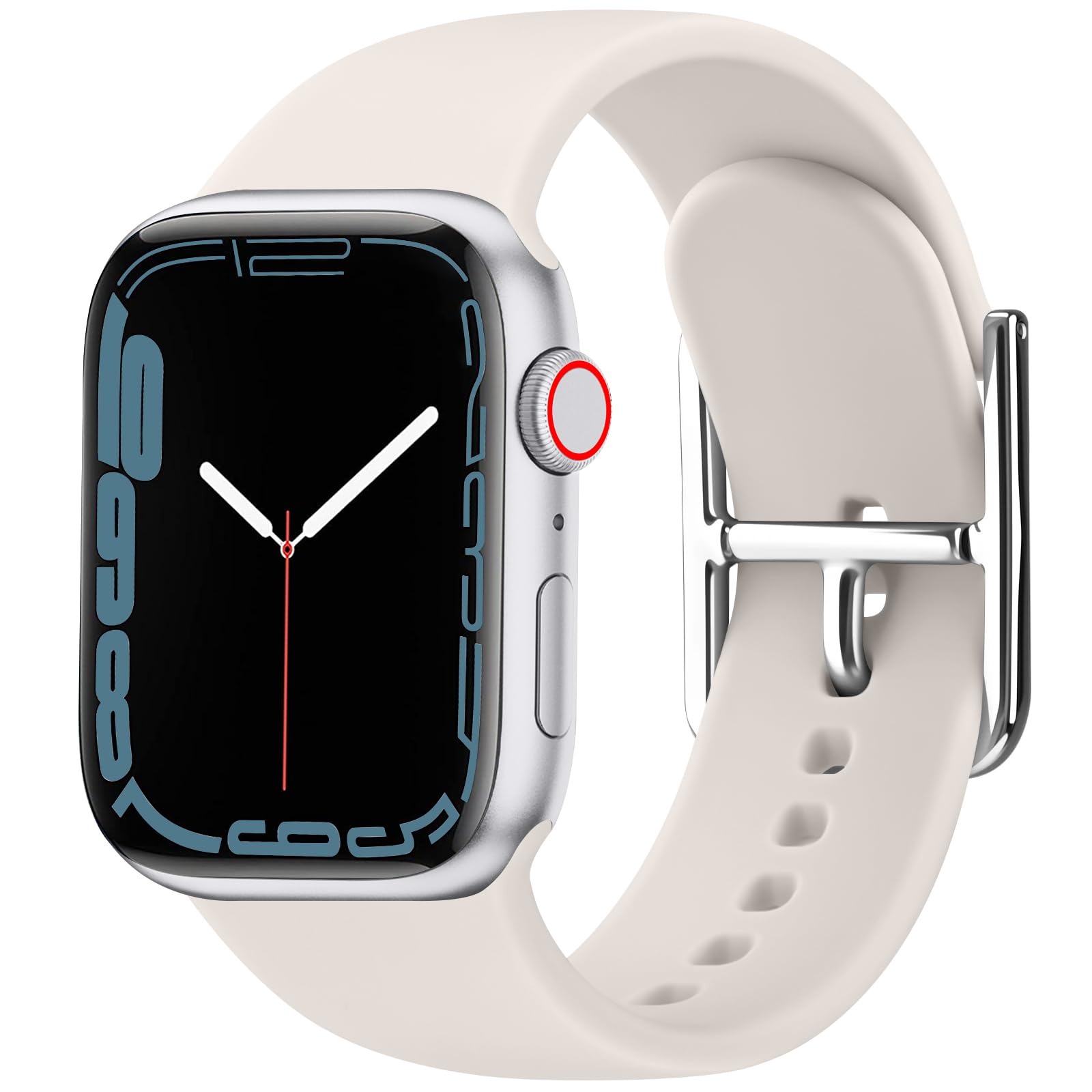 Meliya Silicone Watch Strap Compatible with Apple Watch Series 10 9 8 7 6 5 4 3 2 1 SE Ultra, Waterproof Band for iWatch