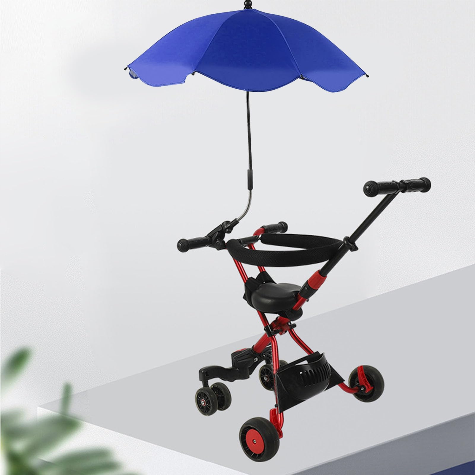 14 Pollici Ombrellino per Passeggino, Ombrellino Universale per Passeggino con Morsetto Protezione Regolabile Ombrellone per Passeggino per Passeggino, Culla, Sedia a Rotelle (Blu zaffiro (colla
