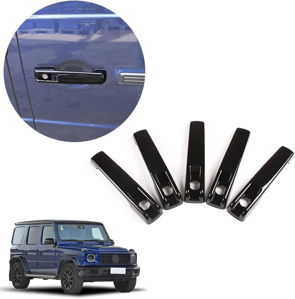 Car Styling ABS Auto Exterior Door Handle Cover Trim Accessories for Mercedes Benz G Class W463 W464 G65 G55 G63 G500 G550 G350 (Glossy Black)