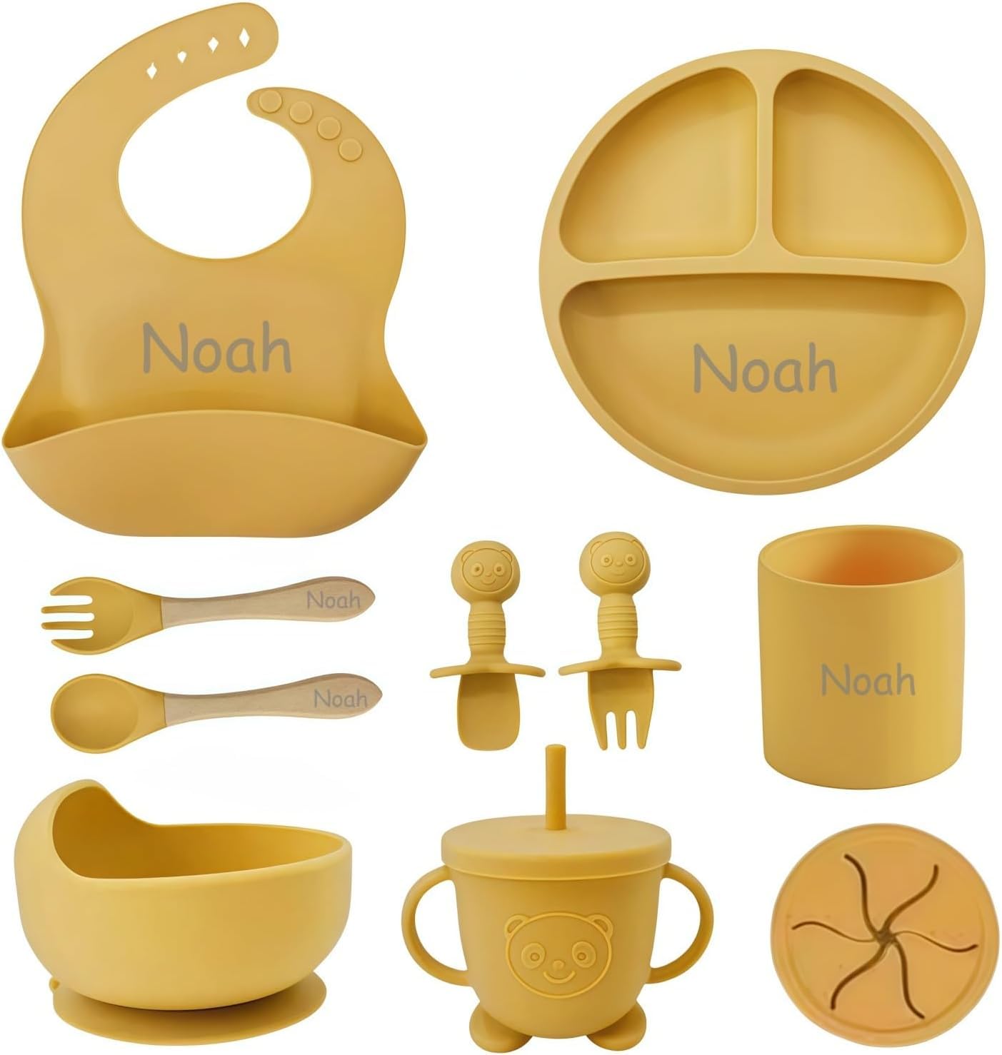 Personalized Silicone Suction Plates for Baby, Custom Toddlers Spoon and Fork Set with Name — A Thoughtful Birthday Gift for Boys & Girls — image 1