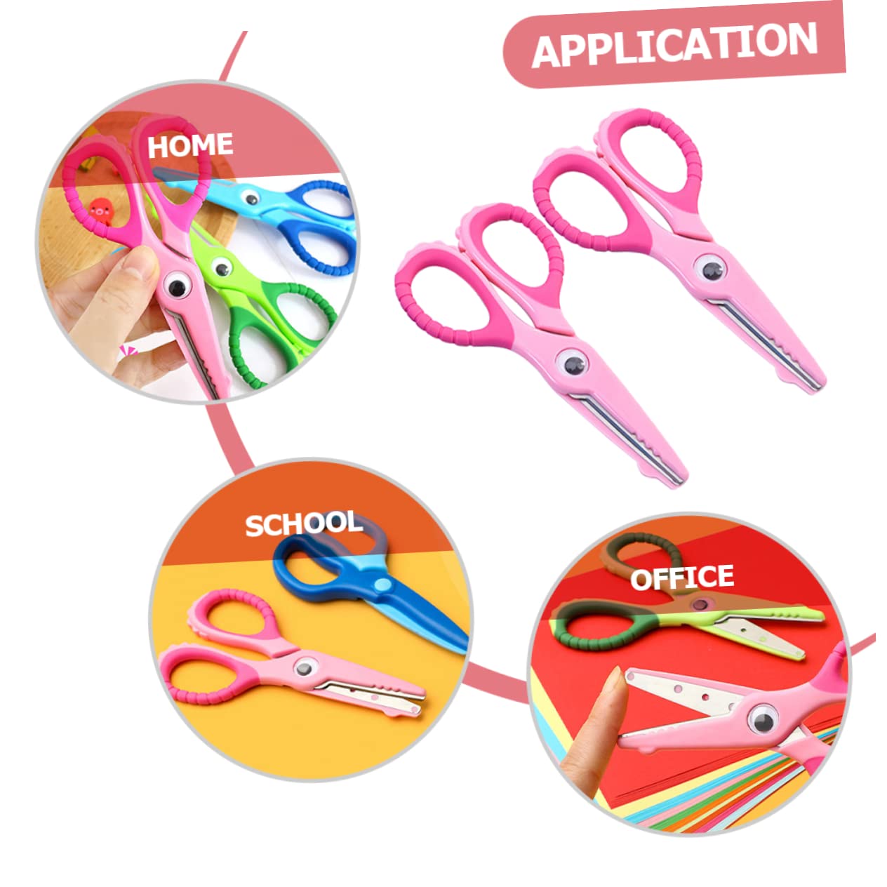 Lurrose 6 Pz forbici per bambini forbici di sicurezza da allenamento per i bambini delle scuole di sicurezza per multiuso Cartone animato decorare alunno
