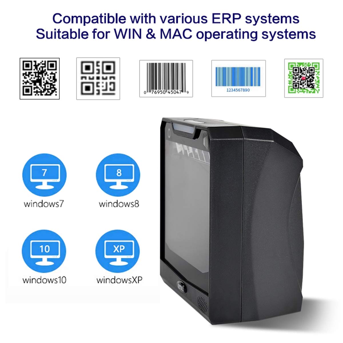 Buy LENVII Desktop HandsFree Barcode Scanner,Omnidirectional Automatic