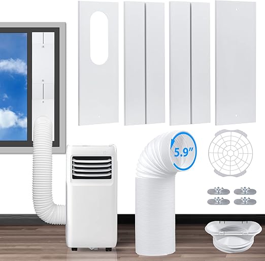 Upgrade Portable AC Window Vent Kit with 5.9Inch Exhaust Hose(79Inch