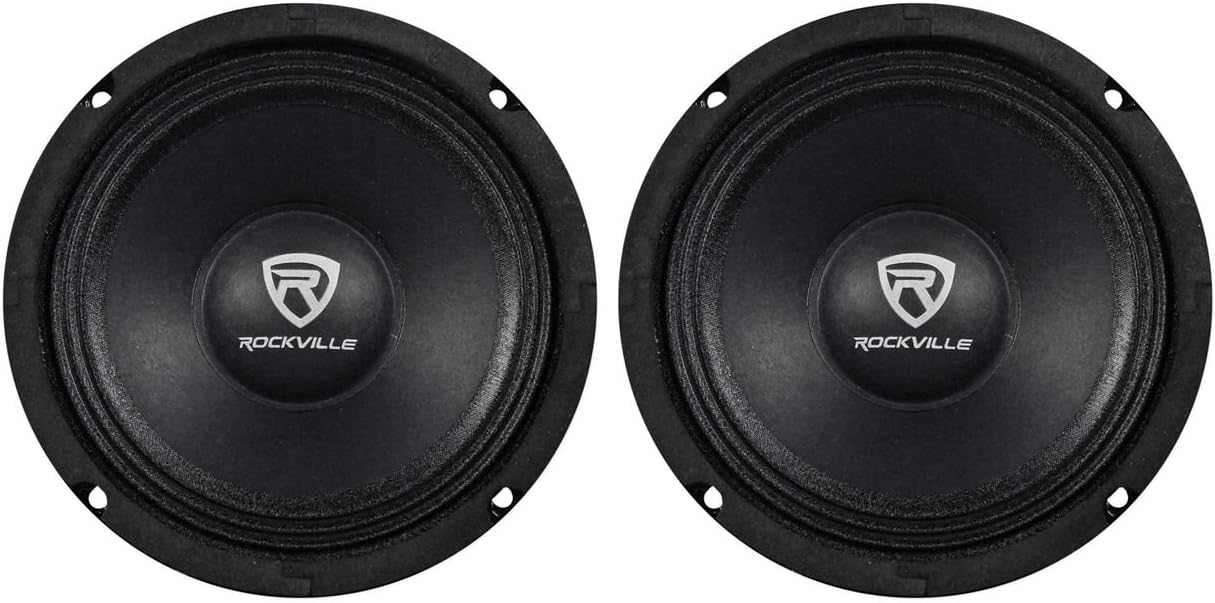 Rockville RM68PRO Midrange Car Speaker, 6.5", 400W, 8 Ohm, Mid-Bass, Open Basket, Kevlar Cone, CEA Compliant, 90oz Magnet, for Car Audio, 2-piece