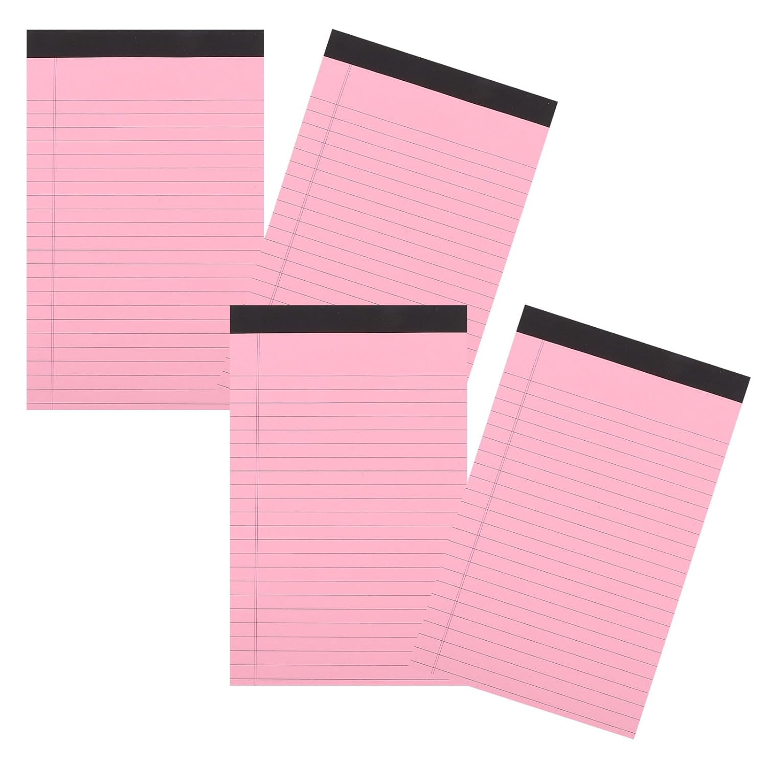 IWOWHERO 4pcs A5 Red Legal Notepads Lined Tear-off Pages Portable Memo Pads for Office, Study, and Daily Planning