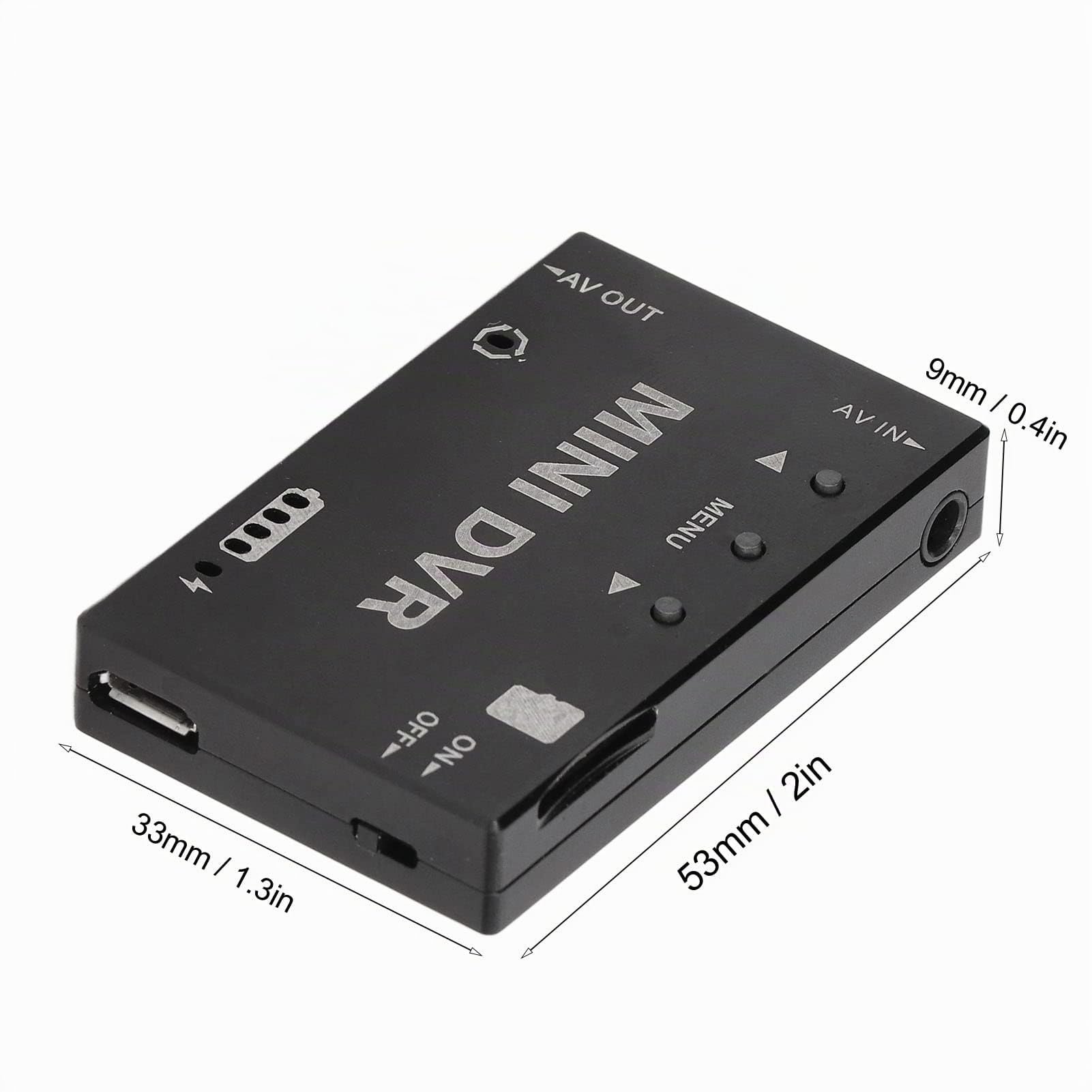 Módulo Mini FPV DVR, NTSC PAL Conmutable Mini FPV RC DVR Video Audio Recorder Batería Incorporada, 3.5mm AV USB Video Audio Recorder para Modelos RC Racing FPV Drone Quadcopter
