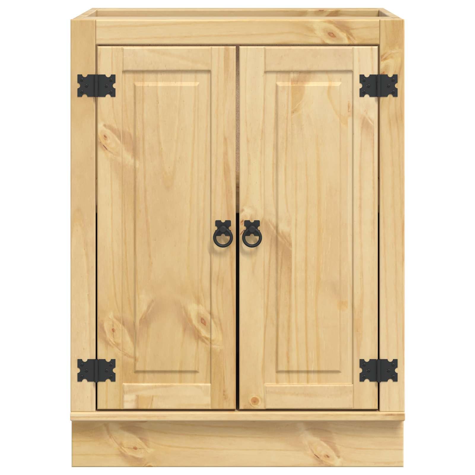 Schrank mit Regal Honig 60 x 46 x 81,5 cm Massives Kiefernholz Schränke und Aufbewahrungsmöglichkeiten Model42007559