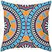 Lieson Fundas de cojín, 1 pieza de almohada de 18x18 al aire libre 45x45CM Mandala Patrón Cojines Fundas Azul Naranja, Poliéster