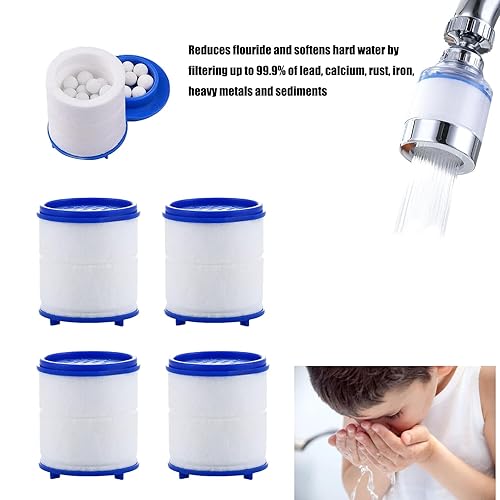 Miniatura 9 de Purificador de agua giratorio de 360 grados, reducción de cloro, elimina el fluoruro, metales pesados, suaviza el agua dura, fácil instalación, 4