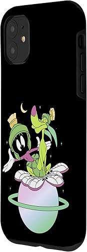 Miniatura 2 de Funda para iPhone 11 Looney Tunes Marvin The Martian & K-9 para retrato del espacio exterior