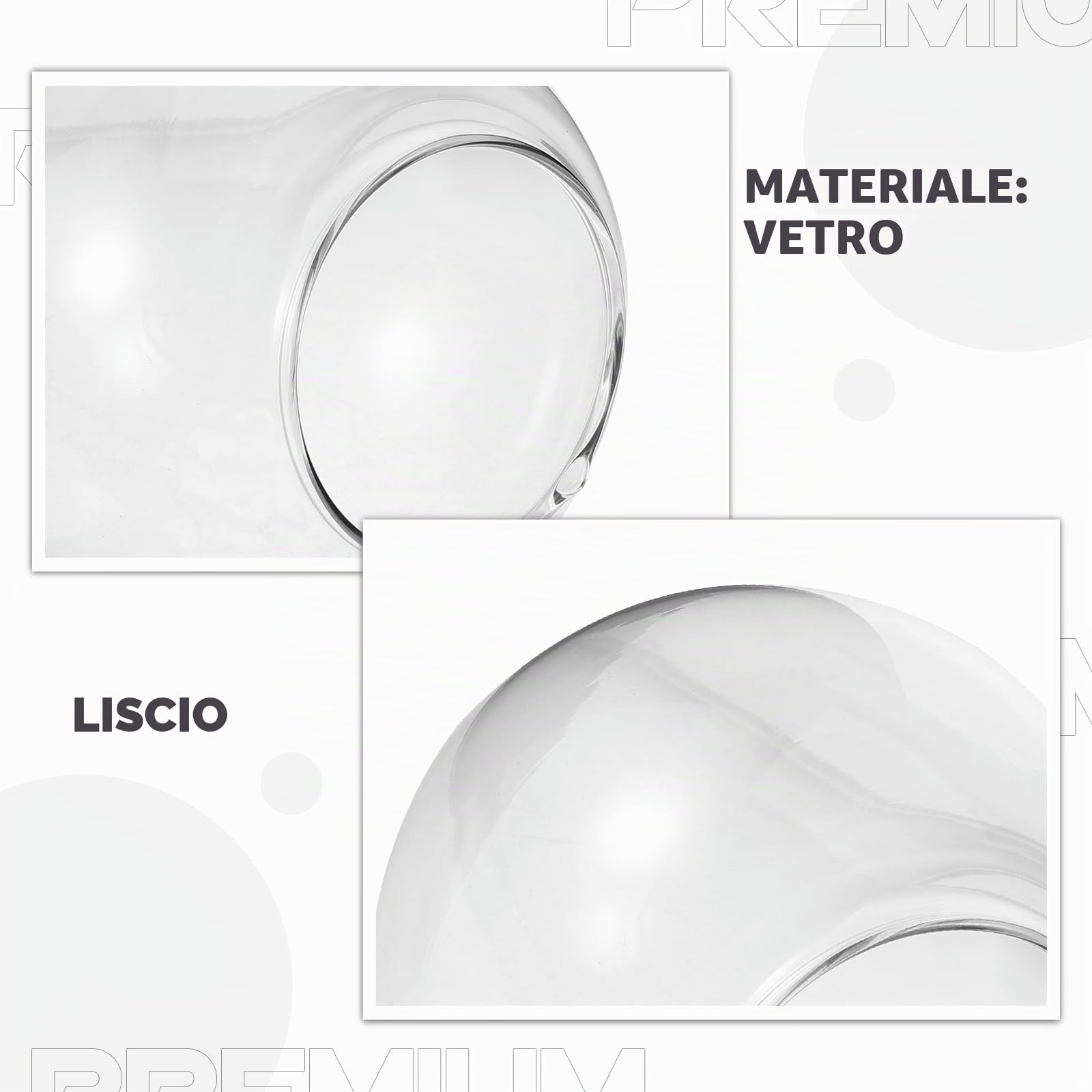 Uonlytech Foro di Apertura da 70 Mm Apparecchio di Illuminazione di Ricambio Paralume in con Paralume in Trasparente Paralume a Globo per Lampadario a Sospensione 13 Cm