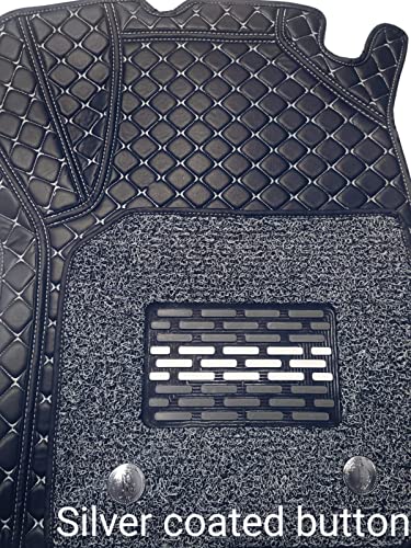 Image of 7D Prime Faux Leather Floor Mats compatiable with Mahi ndraa Scorpio N 2022 7 Seater (Black with Black) + Free Scorpio N Car TPU Key Cover Worth Rs.390