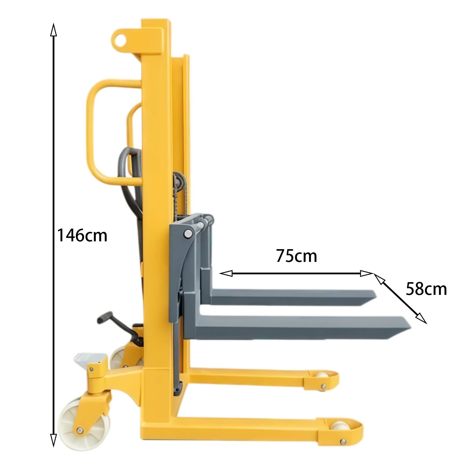 Officina Carrello elevatore manuale da 500 kg Forca regolabile for operazioni di carico scarico pallet Stabile