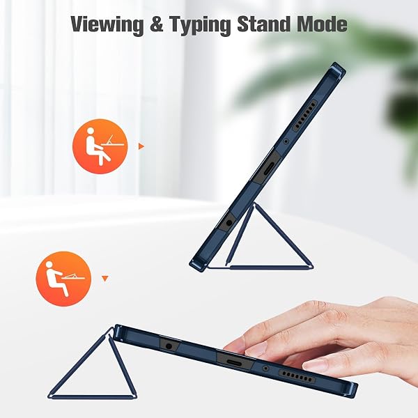 Fintie Hülle für Samsung Galaxy Tab A11 8,7" 2025/ Tab A9 8.7 Zoll Tablet, Ultra Dünn Schutzhülle mit Transparenter Rückseite, Dunkelblau - 4