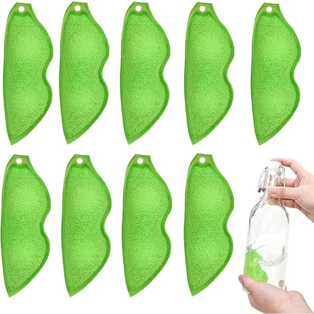 Juego de cepillos de esponja para biberones, herramienta de limpieza flexible para biberones, vasos y copas de vino, reutilizable con agujero para colgar, ideal para contenedores estrechos, 1 paquete