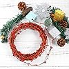 Gejoy 2 Rolls 40 Feet Double Pip Berry Garland Floral Craft Country Pip Berry Garland Floral Craft Decor, Artificial Christmas Decoration (Red) #5