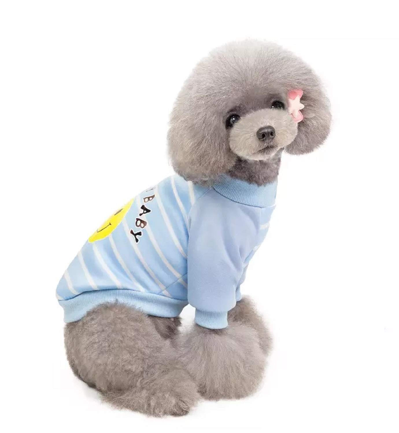 Amazon | PetGround 犬 服 にこちゃん スマイル ボーダー シャツ 