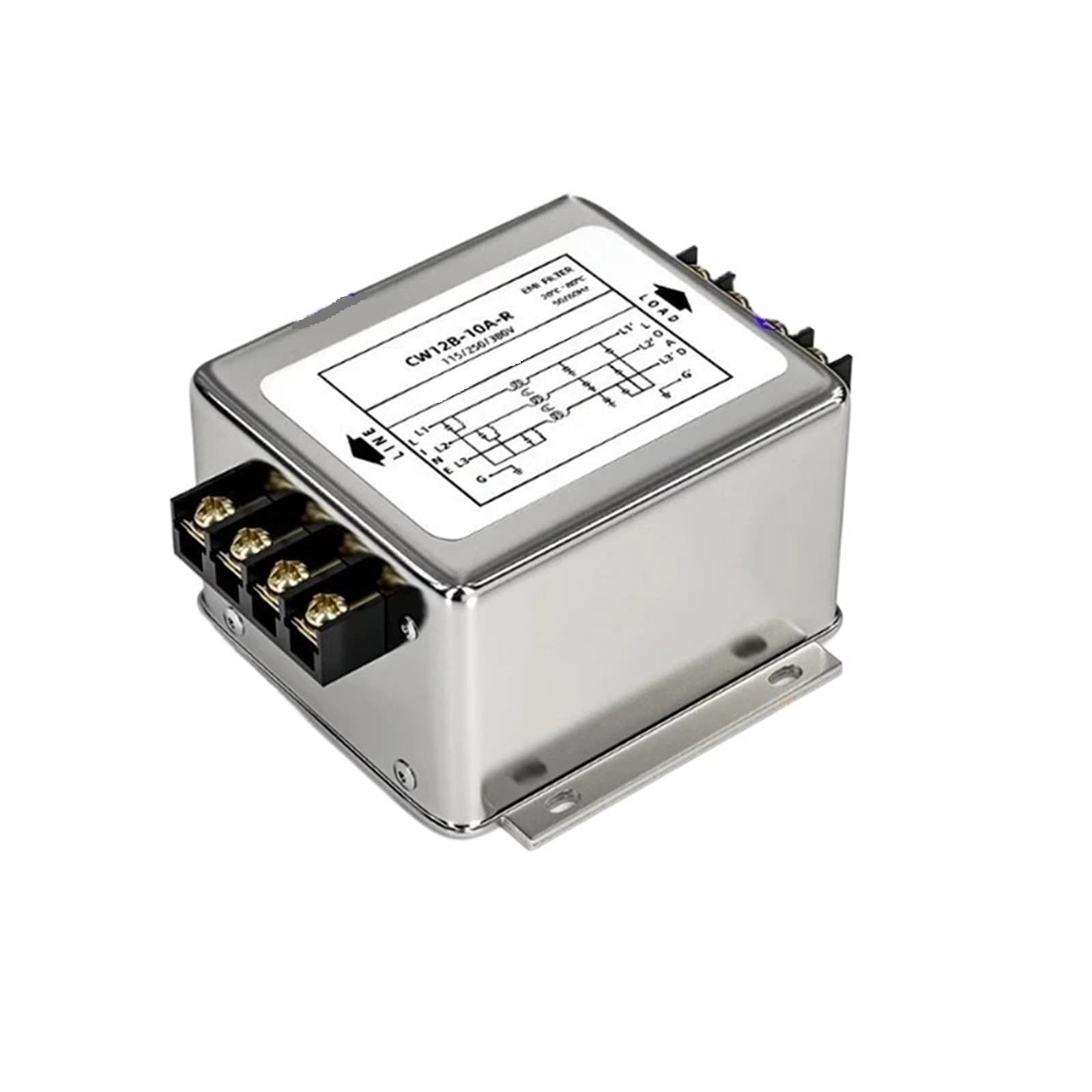 Filtro de potencia trifásico EMI Servofiltro industrial CW12B con supresión armónica 4