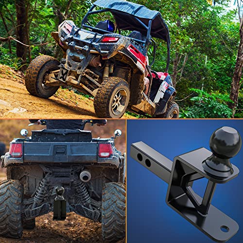 Locame 3-In-1 Atv/Utv Tralier Hitch Mount, Fits1 1/4-Inch Receiver, Solid Shank Atv/Utv Tow Hitch, 2-Inch Ball Hitch Adapter, 5000 Lbs Gtw-Multi Hitch, Black, Lc0050 #TOP3