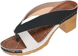 Sandalias de cuña para mujer, a la moda, con una sola correa, zapatos de primavera y verano, bloque de color, sandalias de tacón grueso, zapatos de playa