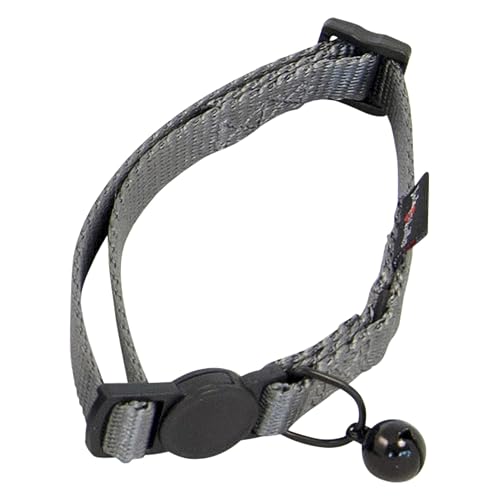 JACK AND VANILLA, Collar de Gato de Nailon Duradero, Ajustable 24-35 cm, Color Gris Elegante