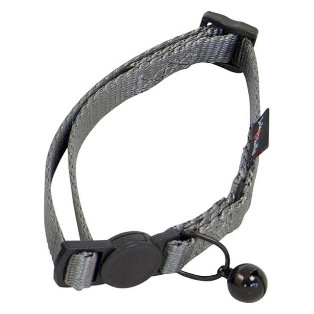 JACK AND VANILLA, Collar de Gato de Nailon Duradero, Ajustable 24-35 cm, Color Gris Elegante