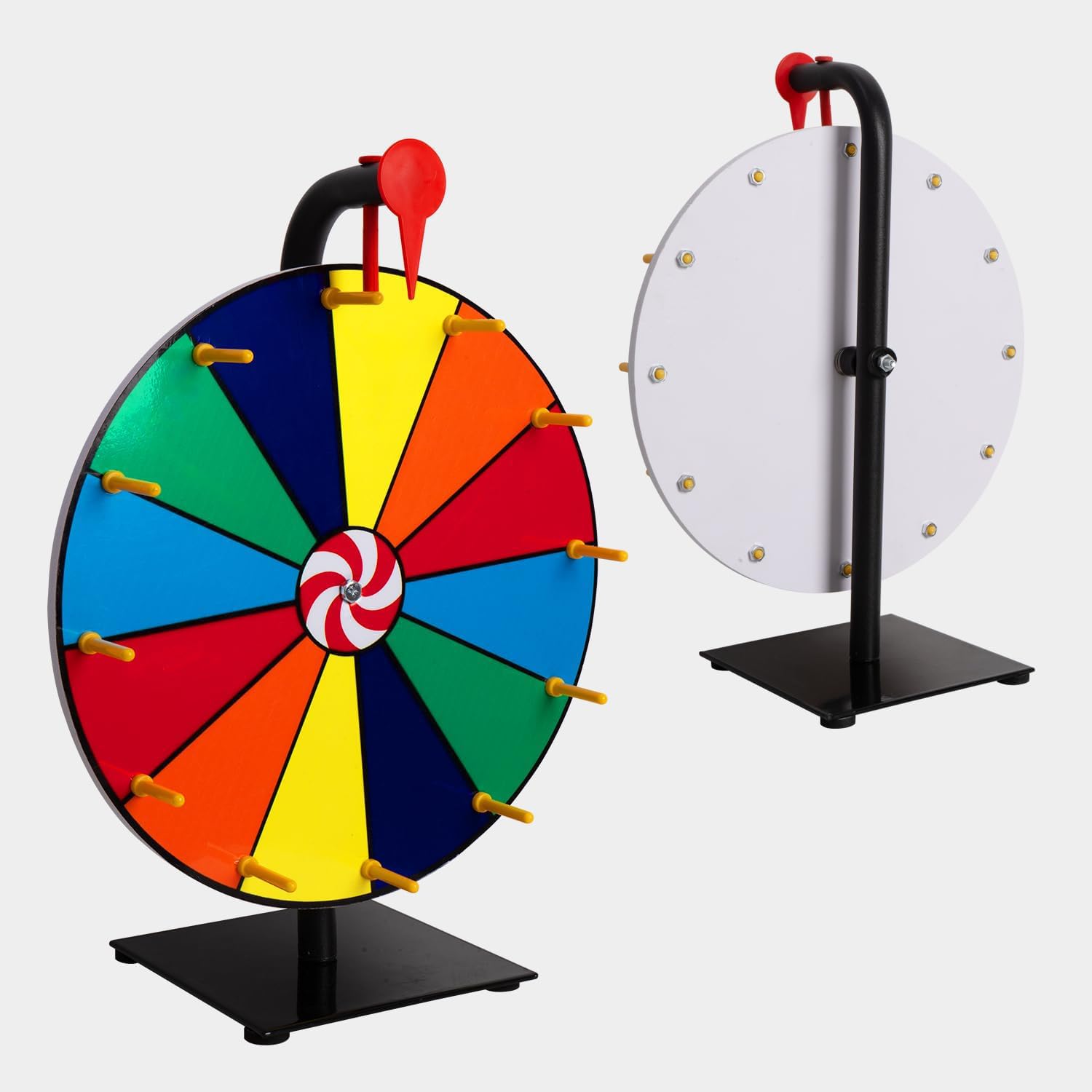 Spinning Prize Wheel 12 Inch Tabletop Roulette Spinner 12 Slots with Dry Erase Markers and Eraser Fortune Spinning Prize Wheel for Party Events Trade Show Carnival Pub Fortune Game