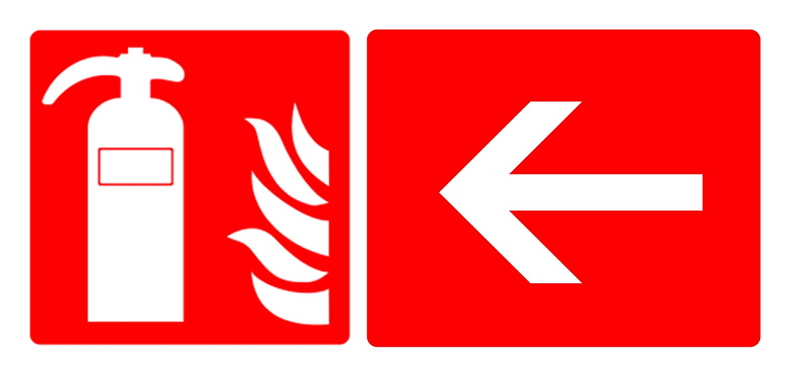 Party Decor 4 X Fire Extinguisher - Arrow Left - Info Sticker Label Sign Removable Self Adhesive Waterproof Durable Vinyl Label Sticker 225Mm X 106Mm