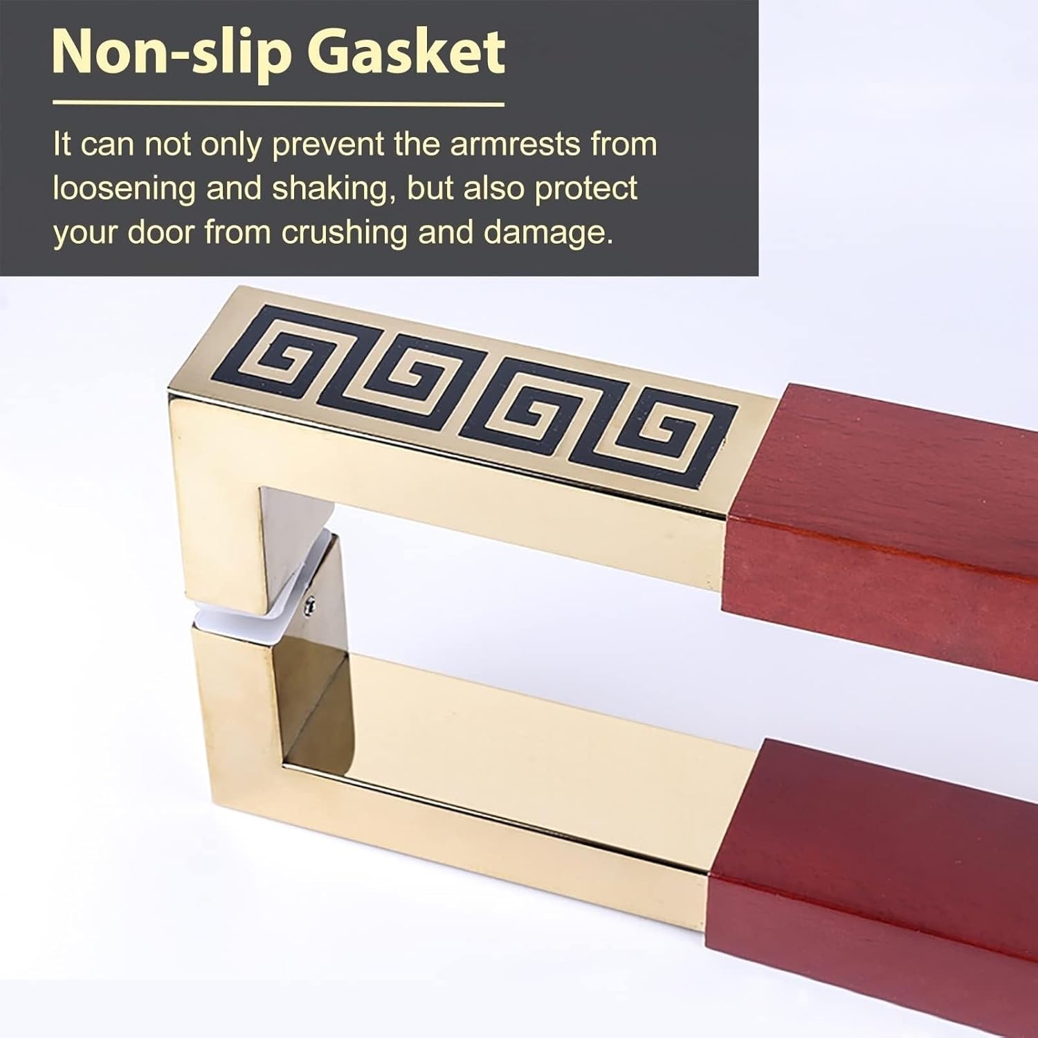 Stainless Steel Wood Door Handle Rectangle,Paired Push Pull Handle for Front/Barn/Public Door,Rustic Bold Grab Bar Pole Commercial,5cm Wide (Color : OneColor, Size : 42.5cm/16 3/4in)