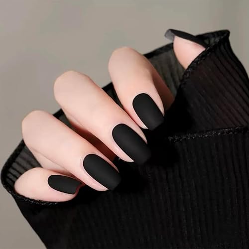COSMOO Black Matte Nail Polish, Quick Dry Nail Lacquer for Nail Art Varnish, Mist Effect Matte Finish Velvet Air Dry Nail Polish - 10ml (Black, 0.34 fl oz) - Black - 0.34 Fl Oz (Pack of 1)