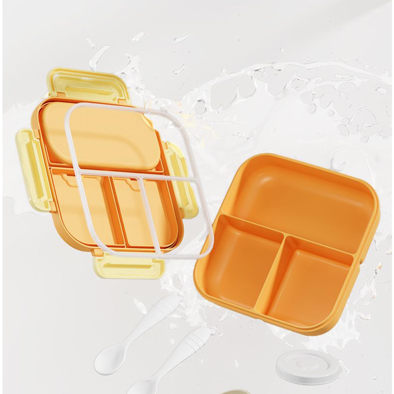 MRKU Fiambrera para niños pequeños, Compartimento de 1000 ml para meriendas Infantiles, Recipiente Reutilizable para ensaladas, sándwiches, meriendas, Escuela, guardería, Camping y Viajes.