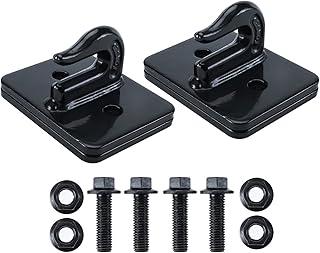 2 Pack 3/8" Tractor Bucket Grab Hook, Bolt On Grab Hook Tow Hook Mount with Backer Plate, Grade 70 Forged Steel (Black)
