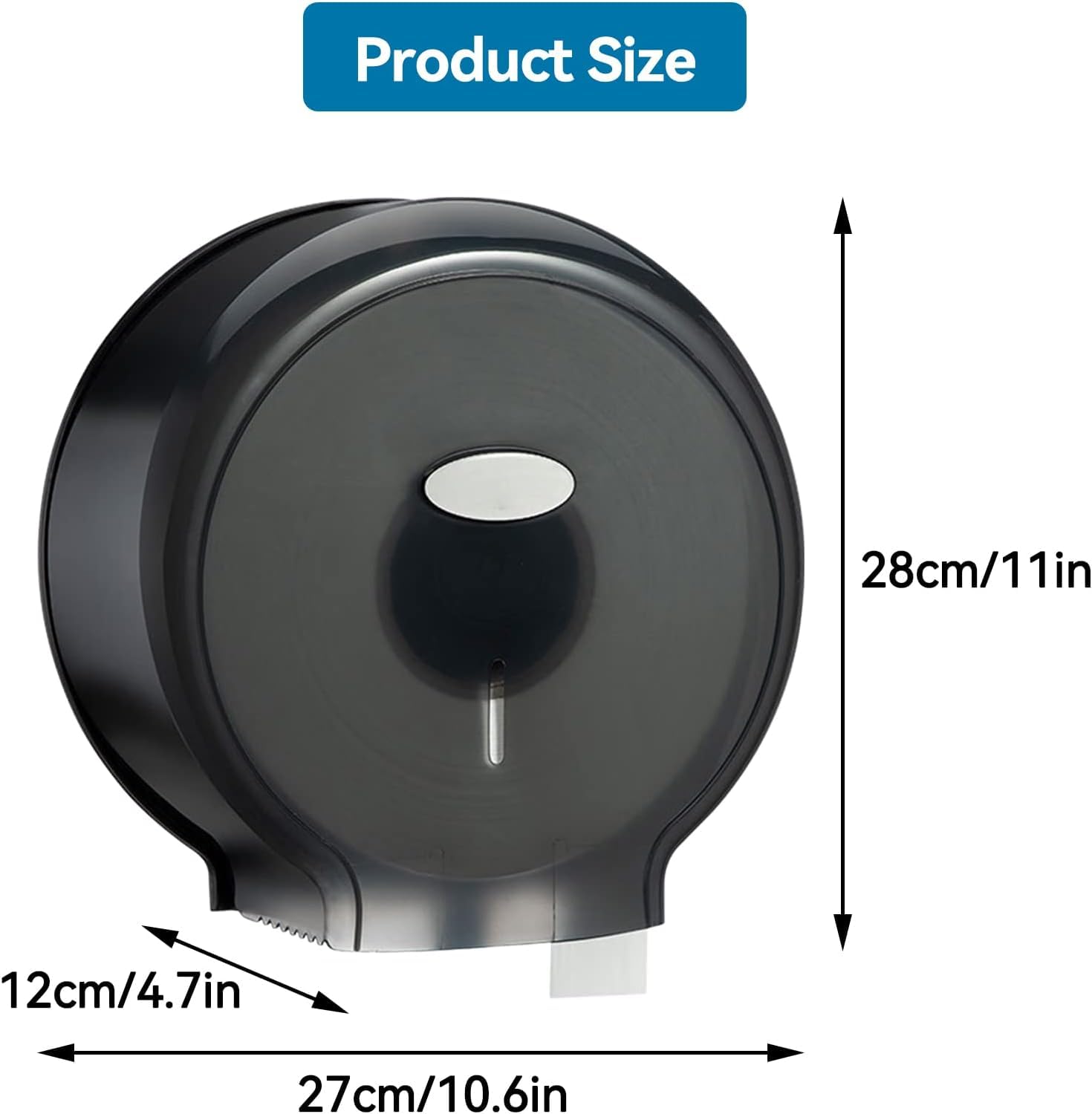 Dispenser Carta Igienica Maxi Jumbo EILA' - Da Parete, Bianco, 31x13x32.5cm - Foto 9