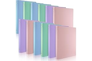 CHENGU Sturdy Set of 12 Light-Colored 1" 3-Ring Binders