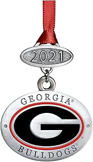 Heritage Pewter University of Georgia Bulldogs Class of 2025 Ornament | Graduation Gift | Hand-Sculpted Christmas Tree Ornament | Intricately Crafted Metal Pewter Alma Mater Inlay