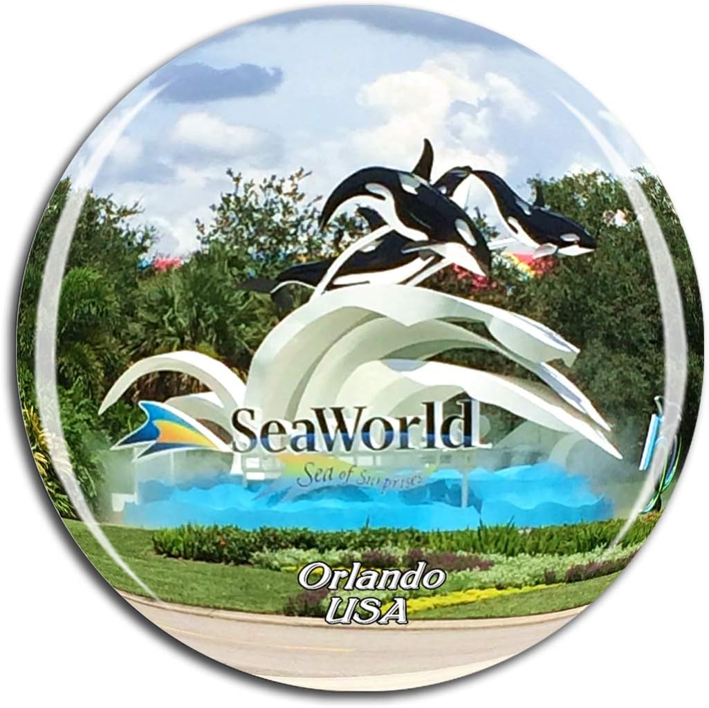 Weekino USA America Seaworld Orlando Fridge Magnet 3D Crystal Glass Tourist City Travel Souvenir Collection Gift Strong Refrigerator Sticker