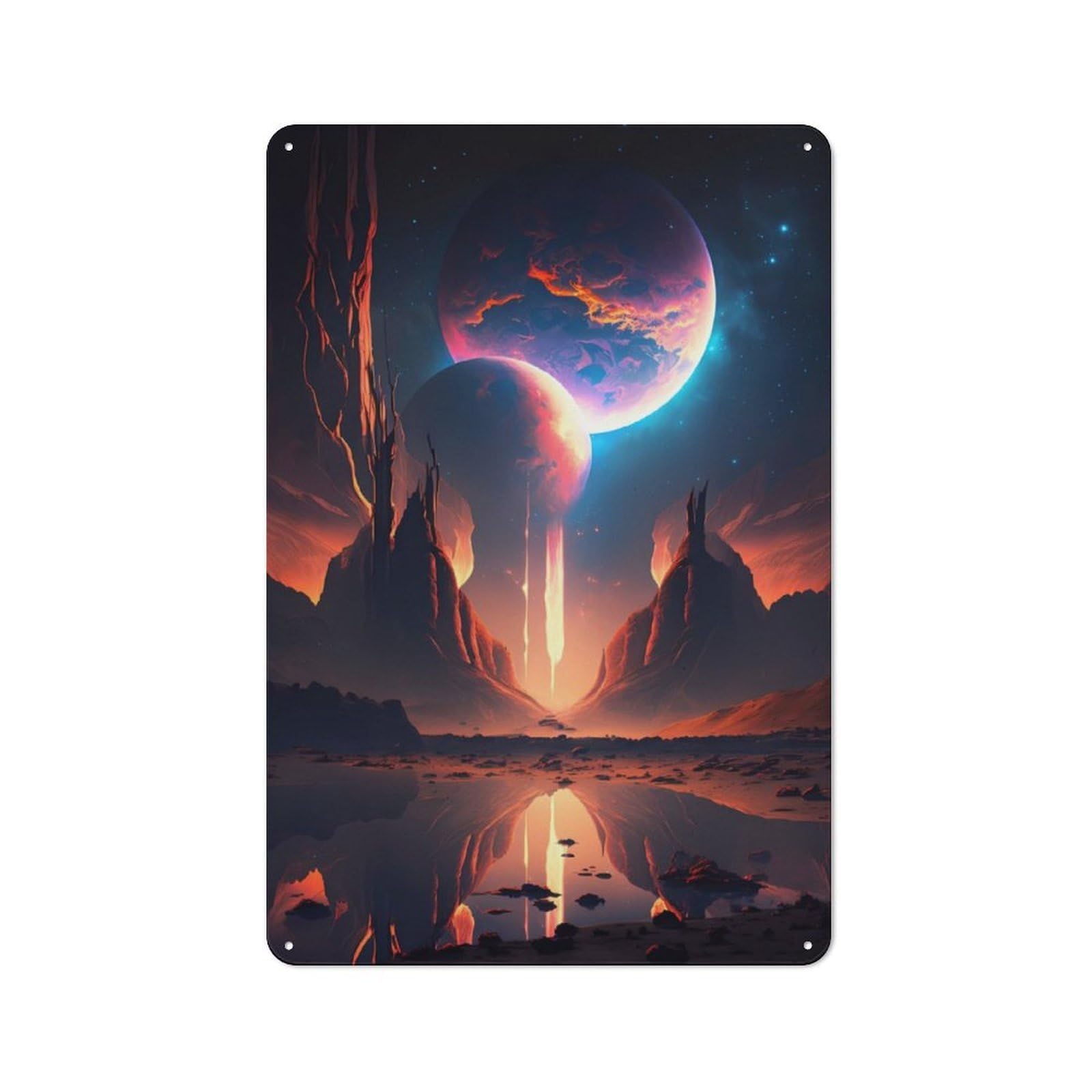 Junmoney Fantasy Cosmic Dreamscape Industrial-Style Tin Sign 30X20cm For Pub Or Café, Suited To Pub Decor Enthusiasts