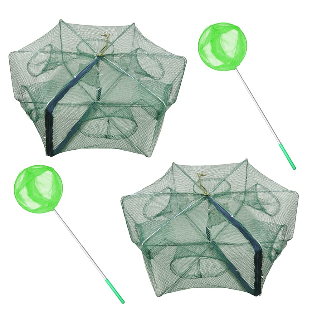 Fish Trap, ZffXH Portable Folding Fish Trap Fishing Bait Trap Foldable Crab Crayfish Fish Minnow Crawdad Shrimp Net Cast Umbrella