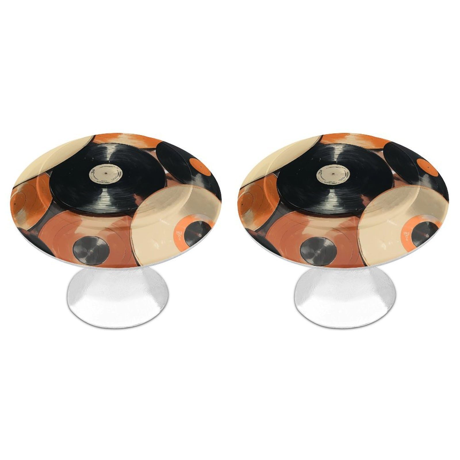 Jubonexis Several Vinyl Records Vintage Round Drawer Cabinet Knobs Handles with Screws,2 Pcs, Drawer Dresser Knob Pulls Decor for Wardrobe Cupboard Home Office Kitchen