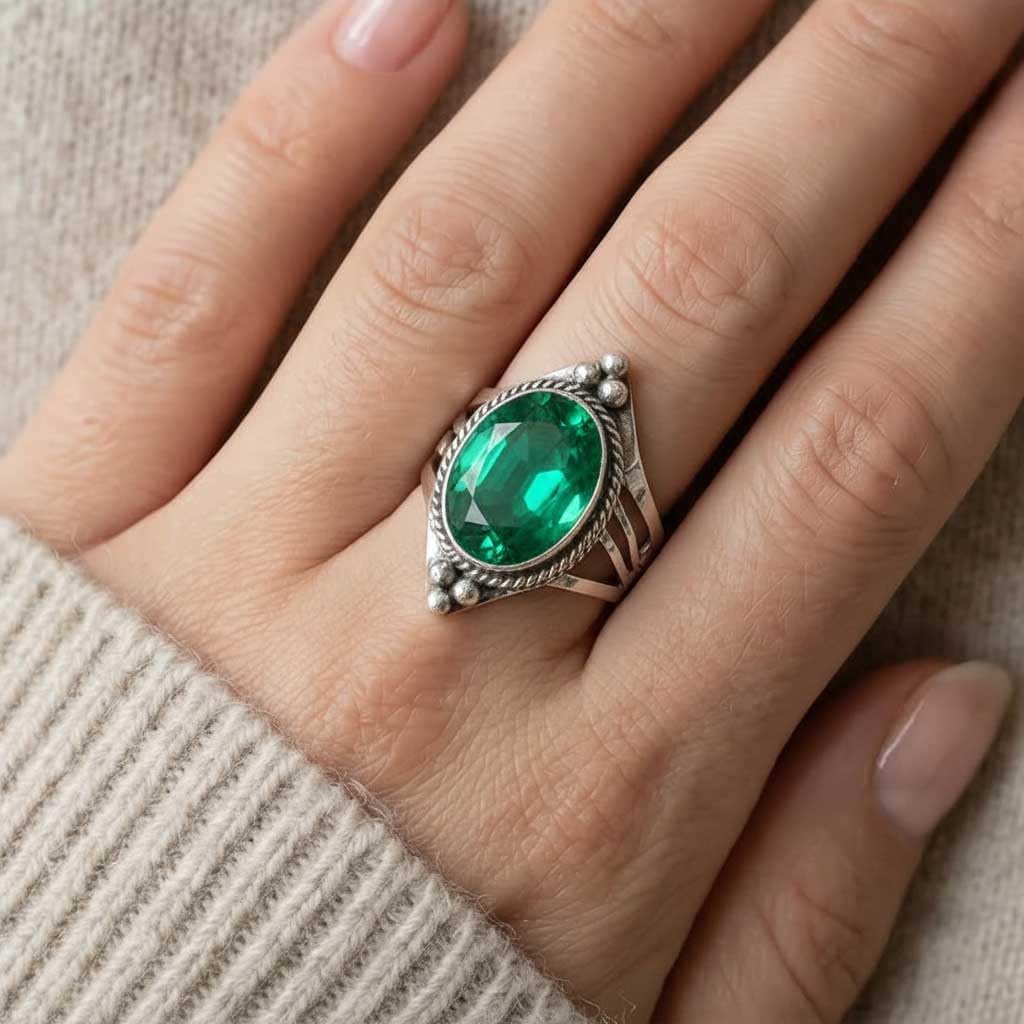 Handmade 925 Sterling Silver Plated Ring Natural Gemstone Carnelian, Rose Quartz, Tiger Eye, Crystal Oval Boho Jewelry For Women
