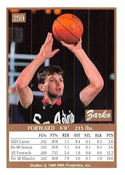 Amazon.com: 1990-91 Skybox Series 1 Basketball #259 Zarko