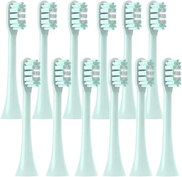 12 PCS Replacement Brush Heads, Compatible for SOOCAS X3/X3U/X5 Soft Colorful Toothbrush Clean Brush Vacuum Bristle Nozzles12MintGreen