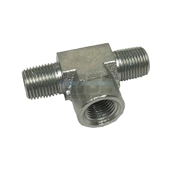 Steel Female Branch TEE 1/8" MNPT x 1/8" FNPT HYDRUALIC/Fuel/AIR/Water/Oil/Gas/WOG