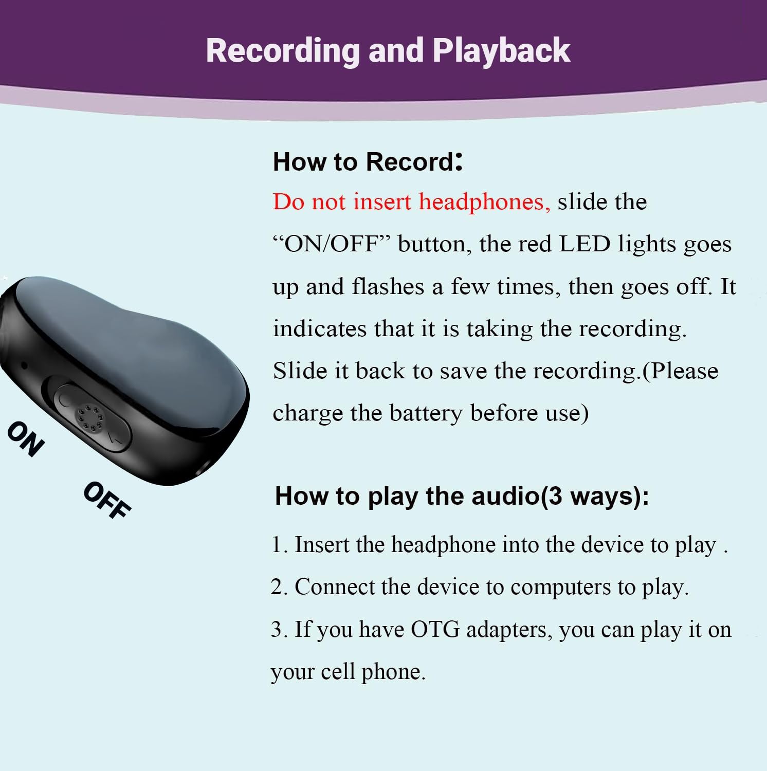4GB Spraakgestuurde Recorder-sleutelhanger met AI Smart HD Lossless Ruisonderdrukking, Zakrecorder, MP3-recorder voor Lezingen, Interviews - Digitale Mini-spraakrecorder met